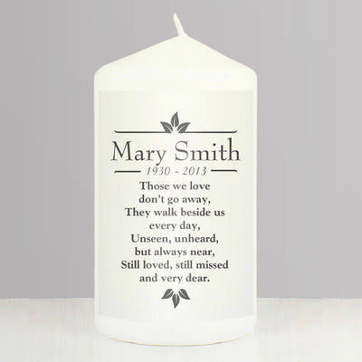 Personalised Sentiments 'Those We Love' Pillar Candle Candles & Reed Diffusers Everything Personal
