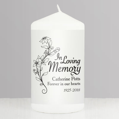 Personalised In Loving Memory Pillar Candle Candles & Reed Diffusers Everything Personal