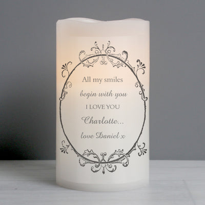 Personalised Ornate Frame LED Candle LED Lights, Candles & Decorations Everything Personal