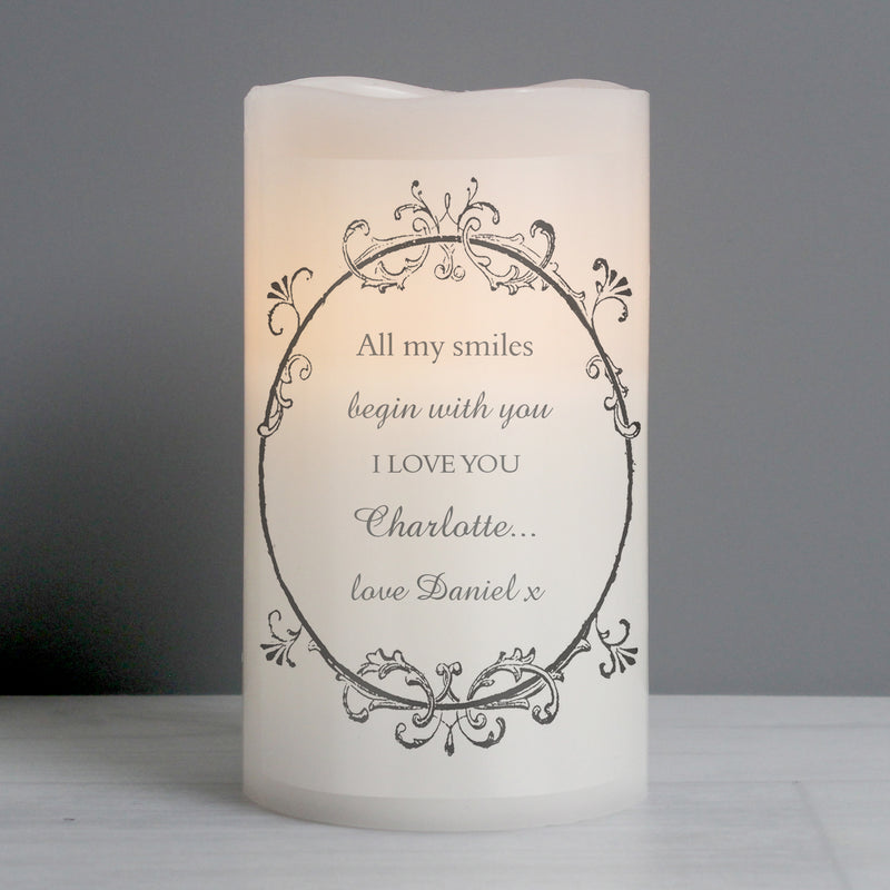Personalised Ornate Frame LED Candle LED Lights, Candles & Decorations Everything Personal