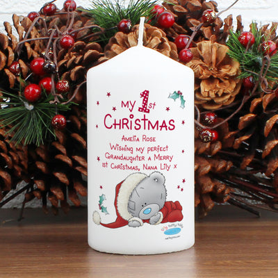 Personalised Me To You My 1st Christmas Pillar Candle Candles & Reed Diffusers Everything Personal
