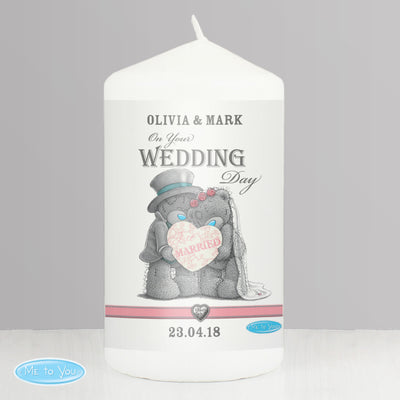 Personalised Me To You Wedding Couple Pillar Candle Candles & Reed Diffusers Everything Personal
