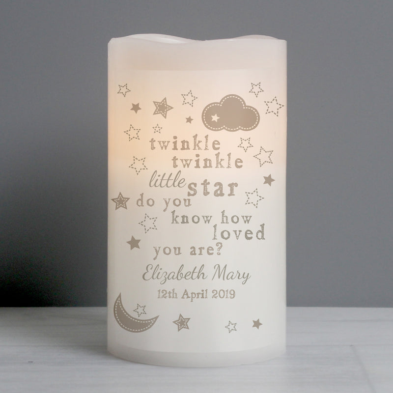 Personalised Twinkle Twinkle Nightlight LED Candle LED Lights, Candles & Decorations Everything Personal