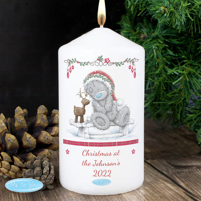 Personalised Me To You Reindeer Pillar Candle Candles & Reed Diffusers Everything Personal
