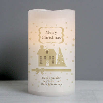 Personalised Festive Village LED Candle LED Lights, Candles & Decorations Everything Personal