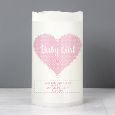 Personalised Stitch & Dot Baby Girl Nightlight LED Candle LED Lights, Candles & Decorations Everything Personal