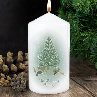 Personalised A Winter's Night Pillar Candle Candles & Reed Diffusers Everything Personal
