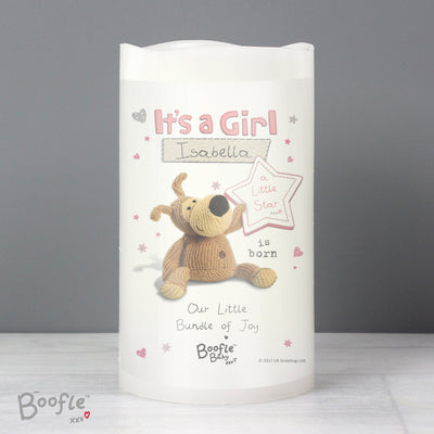 Personalised Boofle It's a Girl Nightlight LED Candle LED Lights, Candles & Decorations Everything Personal