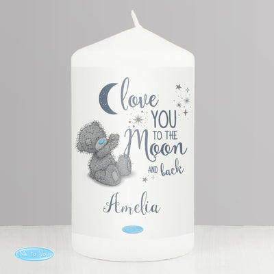 Personalised Me to You 'Love You to the Moon and Back' Pillar Candle Candles & Reed Diffusers Everything Personal