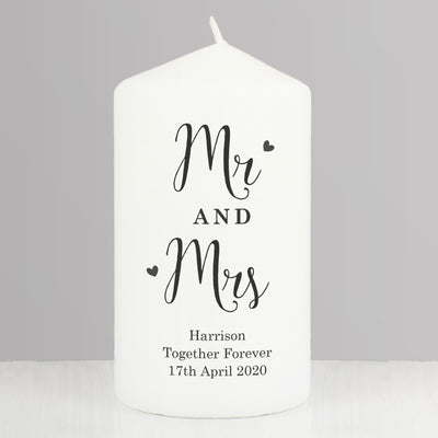 Personalised Married Couple Pillar Candle Candles & Reed Diffusers Everything Personal