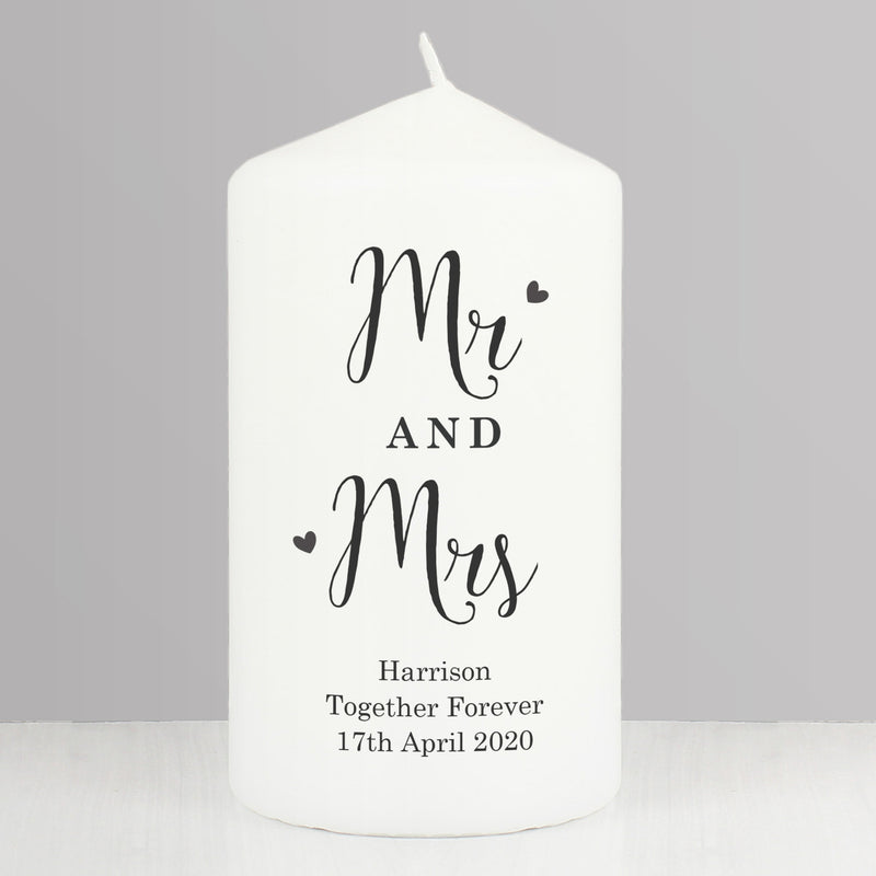 Personalised Married Couple Pillar Candle Candles & Reed Diffusers Everything Personal