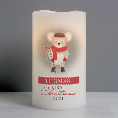 Personalised '1st Christmas' Mouse Nightlight LED Candle Christmas Decorations Everything Personal
