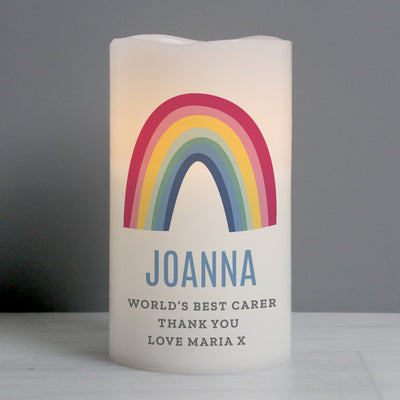 Personalised Rainbow LED Candle Candles & Reed Diffusers Everything Personal