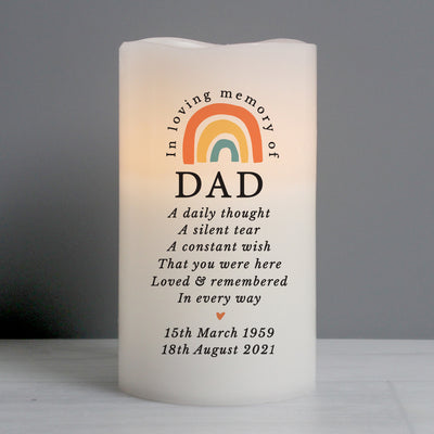 Personalised In Loving Memory Rainbow LED candle Candles & Reed Diffusers Everything Personal
