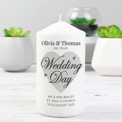 Personalised On Your Wedding Day Pillar Candle Candles & Reed Diffusers Everything Personal