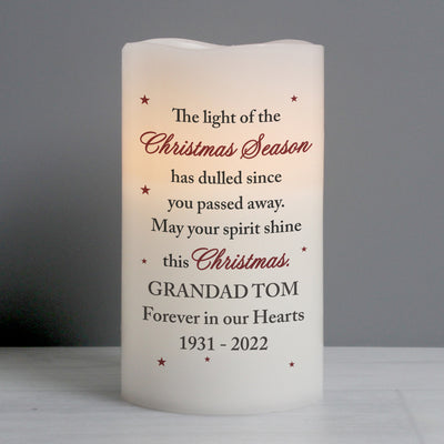 Personalised Christmas Season Memorial LED Candle LED Lights, Candles & Decorations Everything Personal