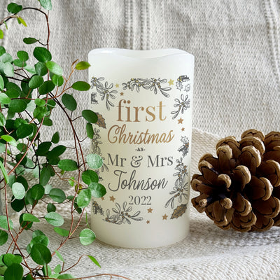 Personalised First Christmas LED Candle LED Lights, Candles & Decorations Everything Personal