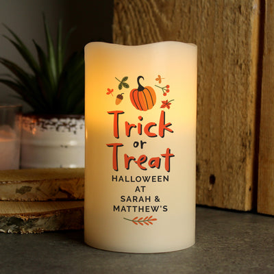 Personalised Trick or Treat LED Candle LED Lights, Candles & Decorations Everything Personal