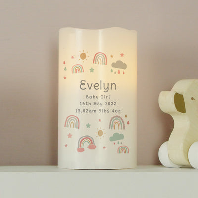 Personalised Rainbow Night Light LED Candle Candles & Reed Diffusers Everything Personal