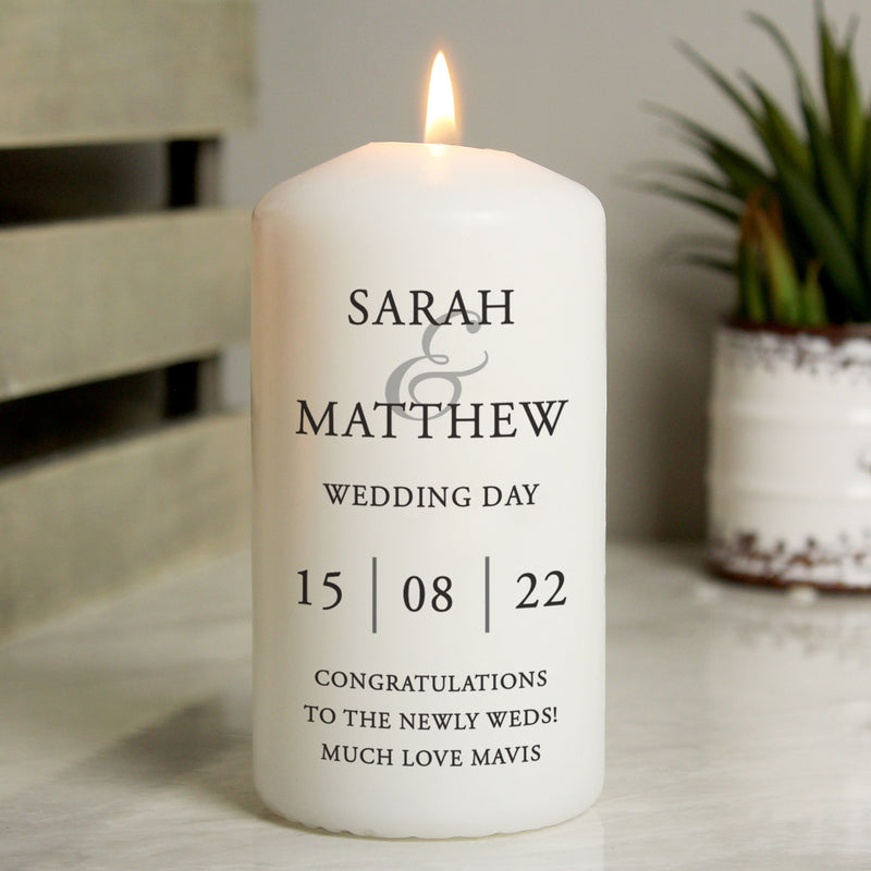 Personalised Couples Pillar Candle Candles & Reed Diffusers Everything Personal