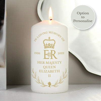 Personalised Queens Commemorative Wreath Pillar Candle Candles & Reed Diffusers Everything Personal