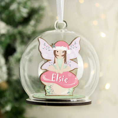 Personalised Wooden Fairy Glass Bauble Christmas Decorations Everything Personal