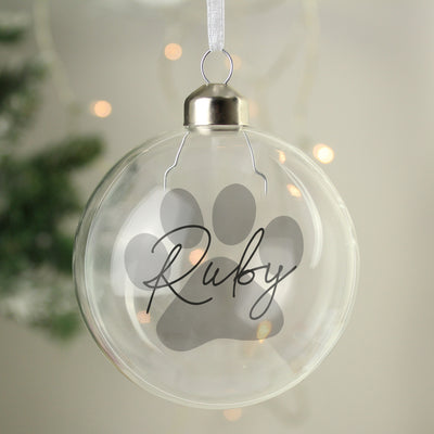 Personalised Pet Glass Bauble Christmas Decorations Everything Personal