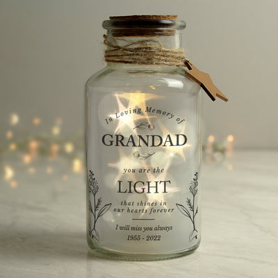 Personalised In Loving Memory LED Glass Jar LED Lights, Candles & Decorations Everything Personal