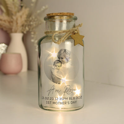Personalised Photo Upload LED Glass Jar LED Lights, Candles & Decorations Everything Personal