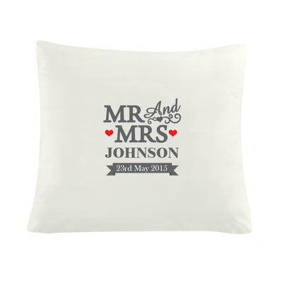 Personalised Mr & Mrs Cushion Cover Textiles Everything Personal
