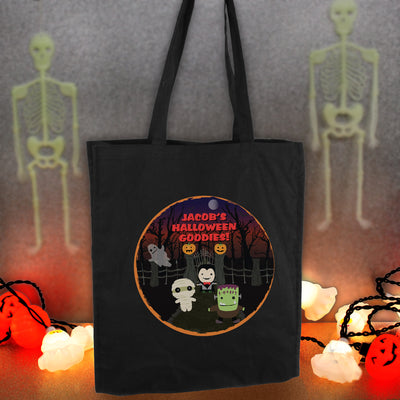 Personalised Halloween Black Cotton Bag Textiles Everything Personal