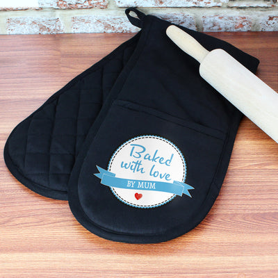 Personalised Baked With Love Oven Glove Kitchen, Baking & Dining Gifts Everything Personal