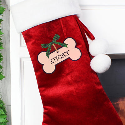 Personalised Dog Treats Luxury Red Stocking Christmas Decorations Everything Personal