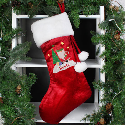 Personalised Tartan Santa Luxury Red Stocking Christmas Decorations Everything Personal