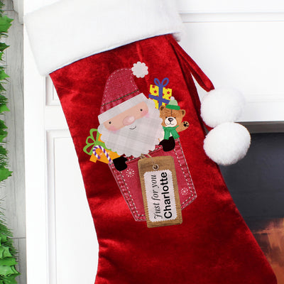 Personalised Santa Claus Luxury Red Stocking Christmas Decorations Everything Personal