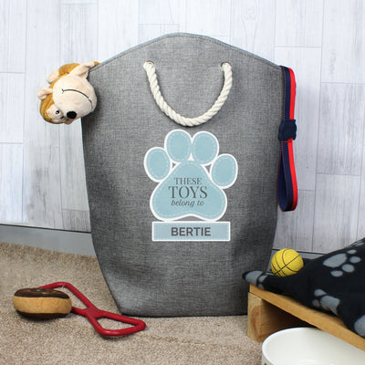 Personalised Blue Paw Print Storage Bag Pet Gifts Everything Personal