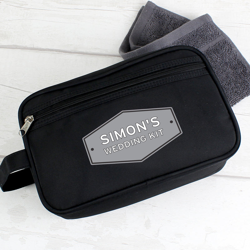 Personalised Plaque Black Vanity Bag Textiles Everything Personal