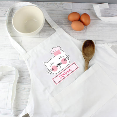 Personalised Cat Children's Apron Kitchen, Baking & Dining Gifts Everything Personal