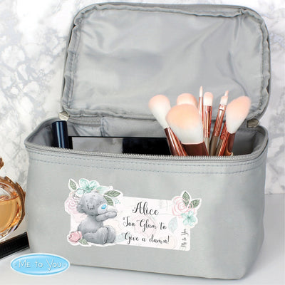 Personalised Me to You Floral Grey Vanity Bag Textiles Everything Personal