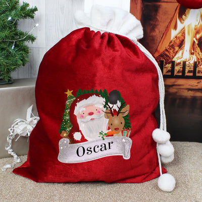 Personalised Christmas Santa Red Sack Christmas Decorations Everything Personal