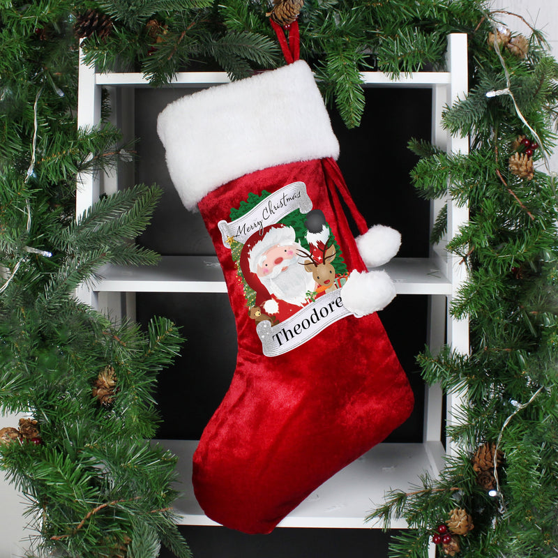 Personalised Christmas Santa Red Stocking Christmas Decorations Everything Personal