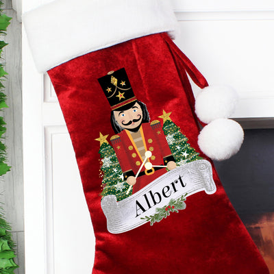 Personalised Nutcracker Red Stocking Christmas Decorations Everything Personal
