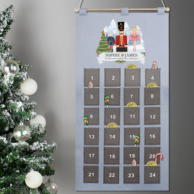 Personalised Nutcracker Advent Calendar In Silver Grey Christmas Decorations Everything Personal