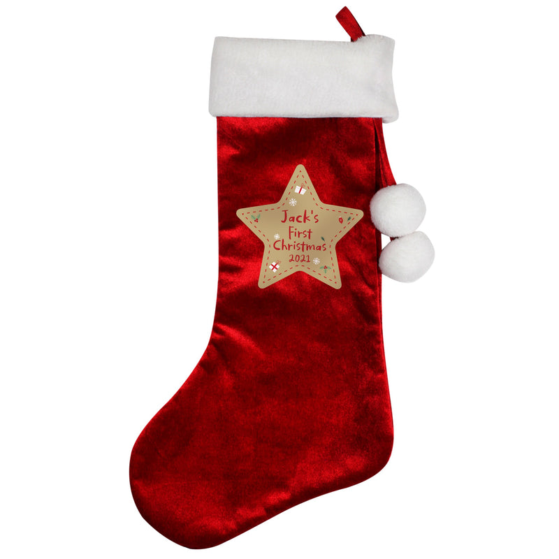 Personalised First Christmas Red Stocking Christmas Decorations Everything Personal