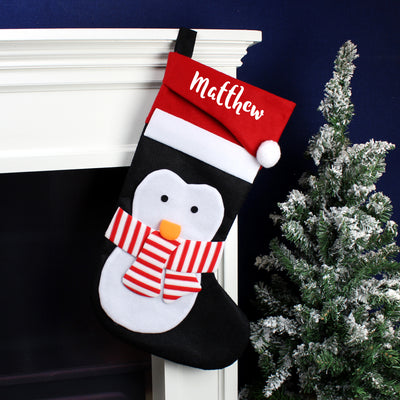 Personalised Penguin Christmas Stocking Christmas Decorations Everything Personal