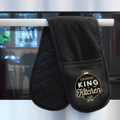 Personalised King of the Kitchen Oven Gloves Kitchen, Baking & Dining Gifts Everything Personal