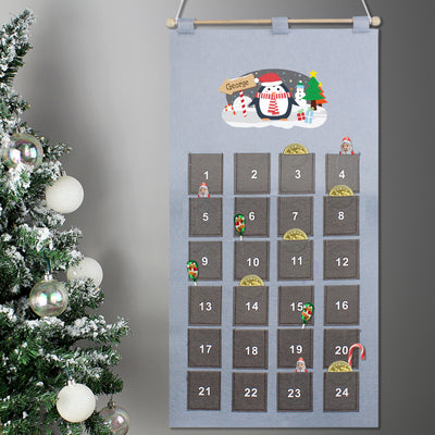 Personalised Christmas Penguin Advent Calendar In Silver Grey Christmas Decorations Everything Personal
