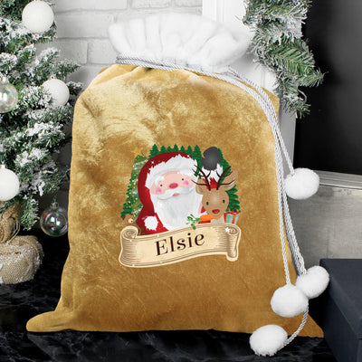 Personalised Christmas Santa Gold Sack Christmas Decorations Everything Personal