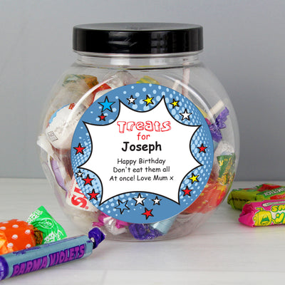 Personalised Comic Book Sweet Jar Confectionery Everything Personal