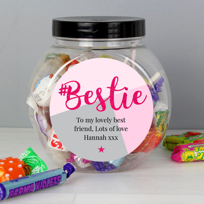 Personalised #Bestie Sweet Jar Confectionery Everything Personal